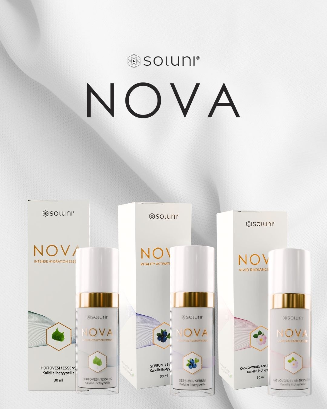 Soluni NOVA-serien för hudvård