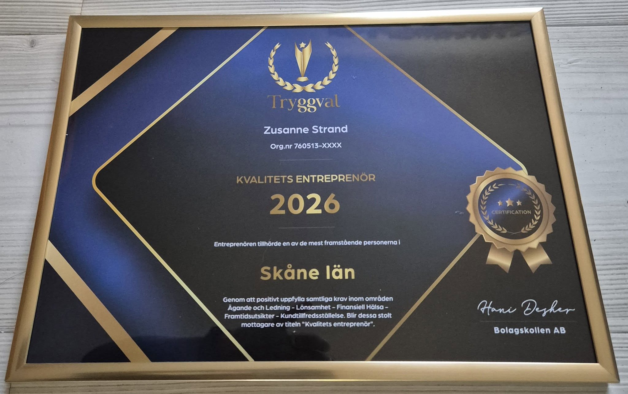 Diplom Kvalitets Entreprenör 2026